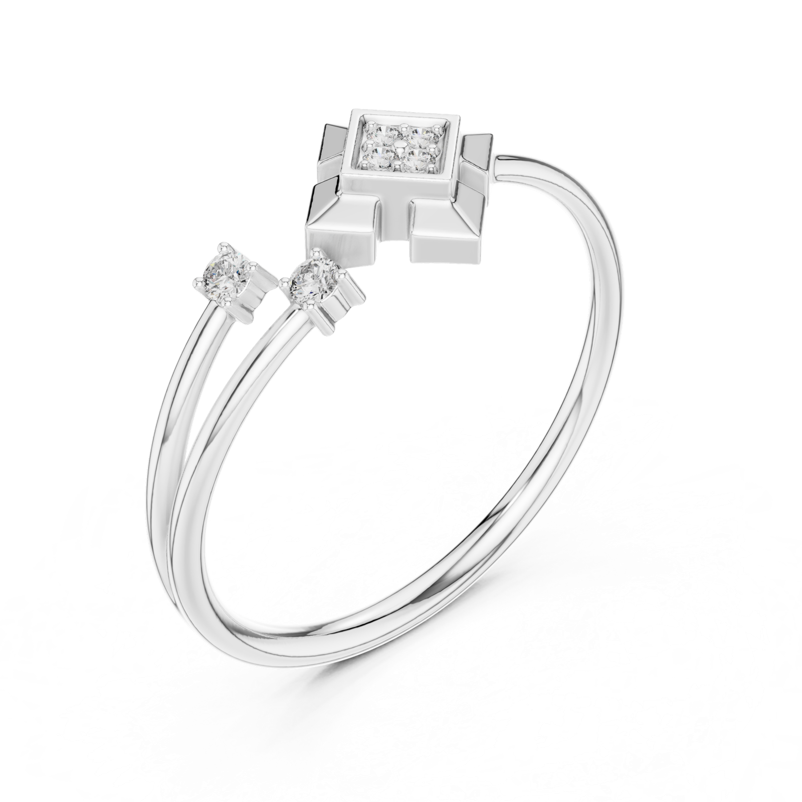 Gold Ring 1 (213), White Gold, view 2