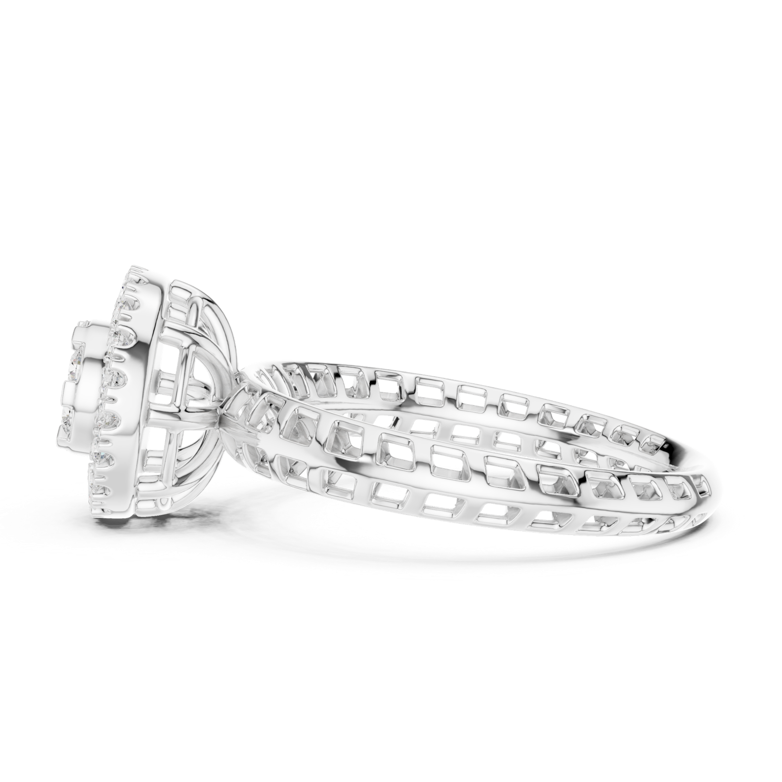 Gold Ring DDLR-754, White Gold, view 3