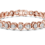 14K Solid Gold Lab Diamond Bracelet, Rose Gold, view 4