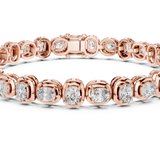 14K Solid Gold Lab Diamond Bracelet, Rose Gold, view 4