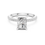 Gold Ring DDLR-256, Radiant center stone, White Gold, view 4