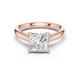 Gold Jewelry L36-18, Princess center stone, Rose Gold