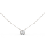14K Solid Gold Lab Diamond Solitaire Pendant Necklace, White Gold