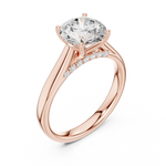Gold Jewelry L36-18, Round center stone, Rose Gold, view 2