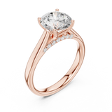 Gold Jewelry L36-18, Round center stone, Rose Gold, view 2