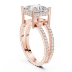Gold Jewelry L36-13, Princess center stone, Rose Gold, view 1