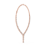 14K Solid Gold Lab Diamond Tennis Necklace, Rose Gold, view 3