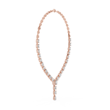 14K Solid Gold Lab Diamond Tennis Necklace, Rose Gold, view 3