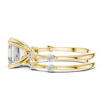 Gold Ring DDLR-441, Asscher center stone, Yellow Gold, view 3