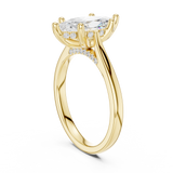 Gold Ring DDLR-163, Marquise center stone, Yellow Gold, view 1