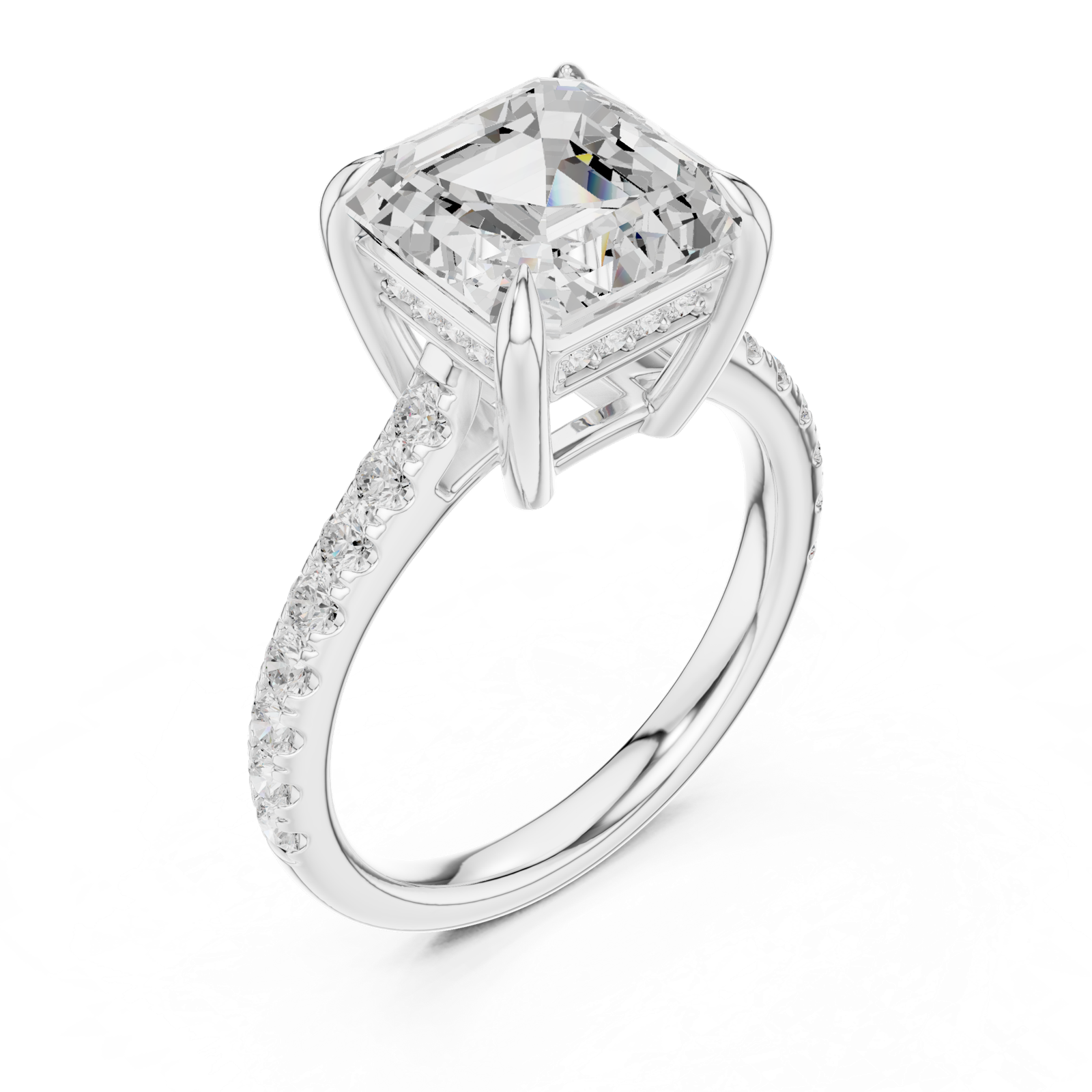 Gold Ring DDLR-1031, White Gold, view 2