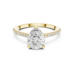 Gold Ring DDLR-169, Pear center stone, Yellow Gold, view 4