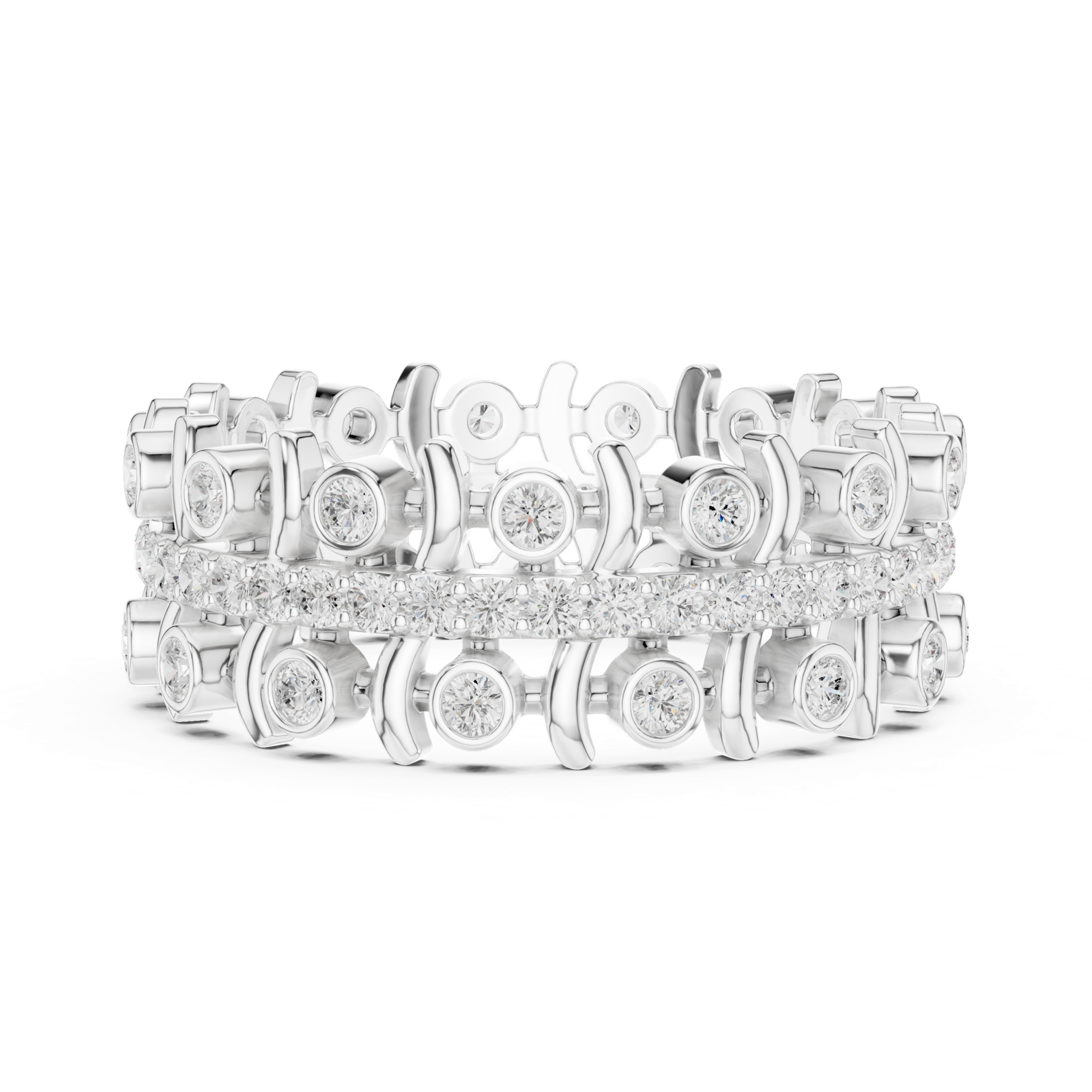 Gold Ring R43, White Gold, view 3