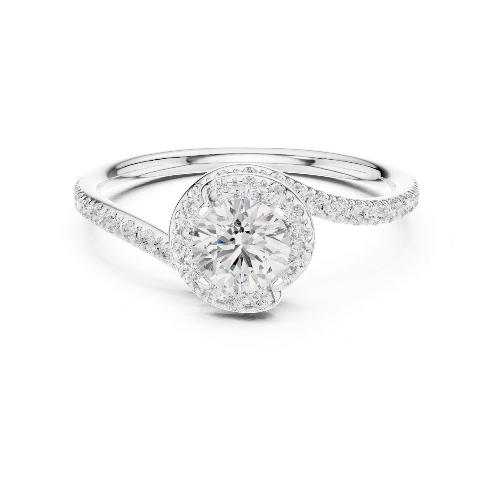 Gold Ring LR-0338, White Gold, view 4