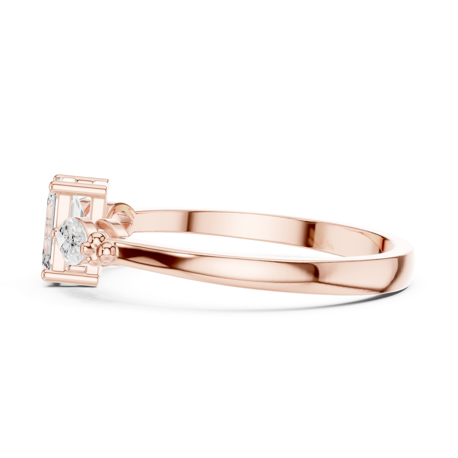 Gold Ring HLR-68, Rose Gold, view 3