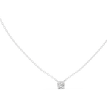 14K Solid Gold Lab Diamond Solitaire Pendant Necklace, White Gold, view 1