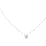 14K Solid Gold Lab Diamond Solitaire Pendant Necklace, White Gold, view 1