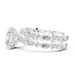 Gold Ring DDLR-301, Round center stone, White Gold, view 3