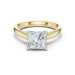 Gold Jewelry L36-18, Princess center stone, Yellow Gold