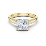 Gold Jewelry L36-18, Princess center stone, Yellow Gold