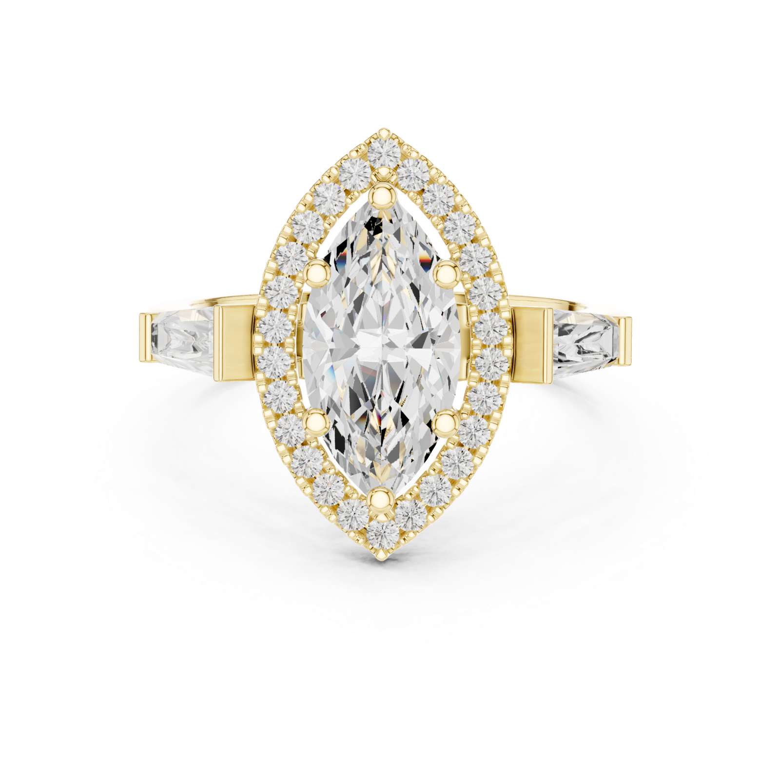Gold Ring DDLR-342 MQ1, Yellow Gold, view 4