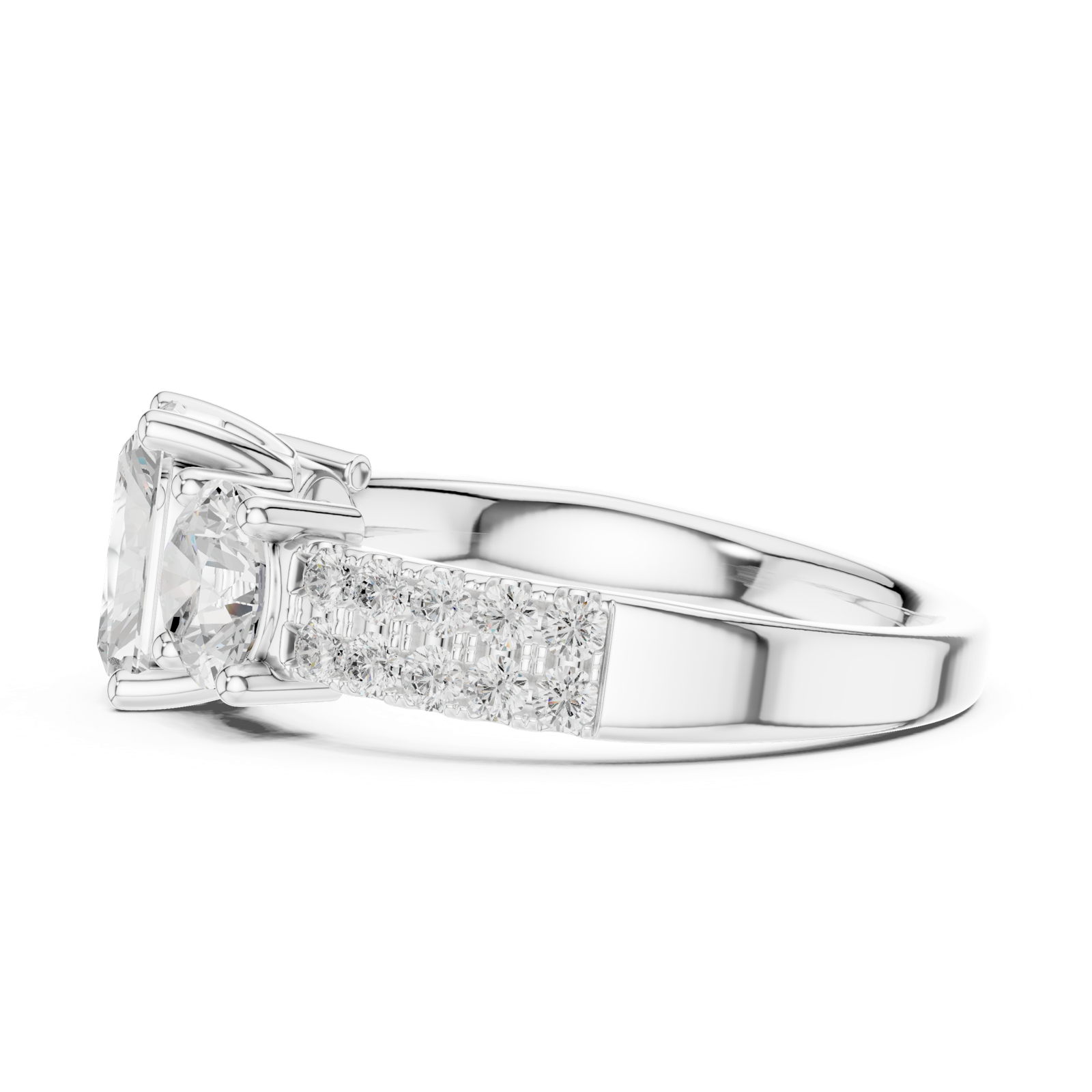 Gold Ring DDLR-717, White Gold, view 3