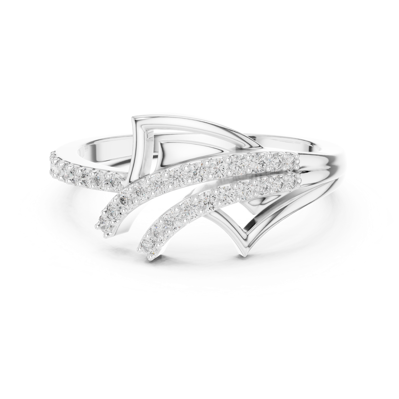 Gold Ring LR-01 (77), White Gold, view 4