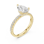 Gold Ring DDLR-161, Pear center stone, Yellow Gold, view 2