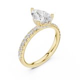 Gold Ring DDLR-161, Pear center stone, Yellow Gold, view 2