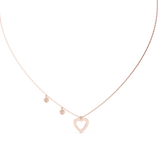 14K Solid Gold Lab Diamond Heart Pendant Necklace, Rose Gold, view 4