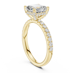 Gold Ring, Asscher center stone, Yellow Gold, view 1