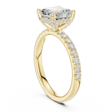 Gold Ring, Asscher center stone, Yellow Gold, view 1