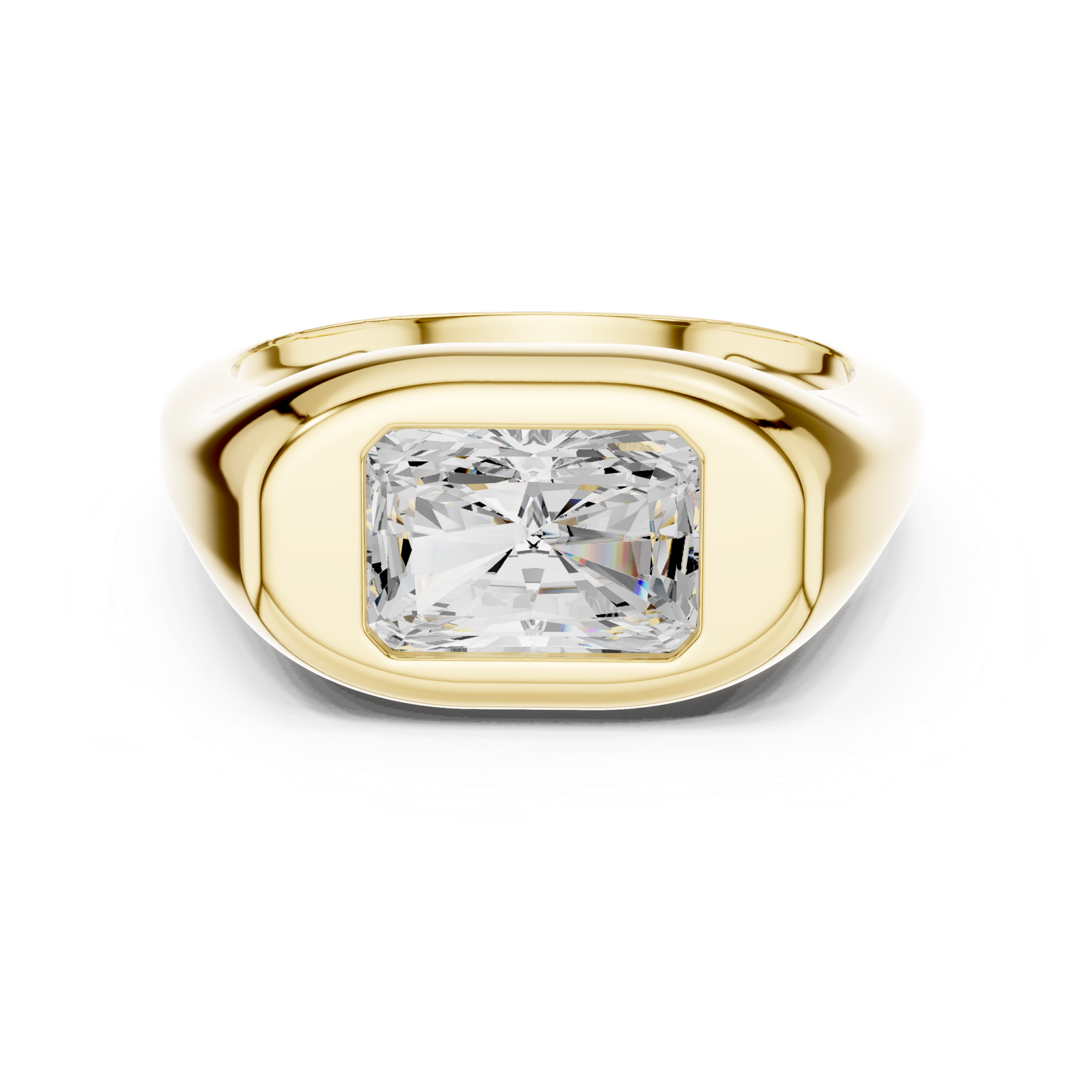 Gold Jewelry L36-4, Radiant center stone, Yellow Gold, view 4