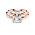 Gold Jewelry L36-7, Asscher center stone, Rose Gold, view 4