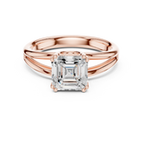 Gold Jewelry L36-7, Asscher center stone, Rose Gold, view 4