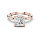 Gold Ring, Cushion center stone, Rose Gold