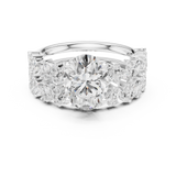 Gold Ring DDLR-443, Oval center stone, White Gold, view 4