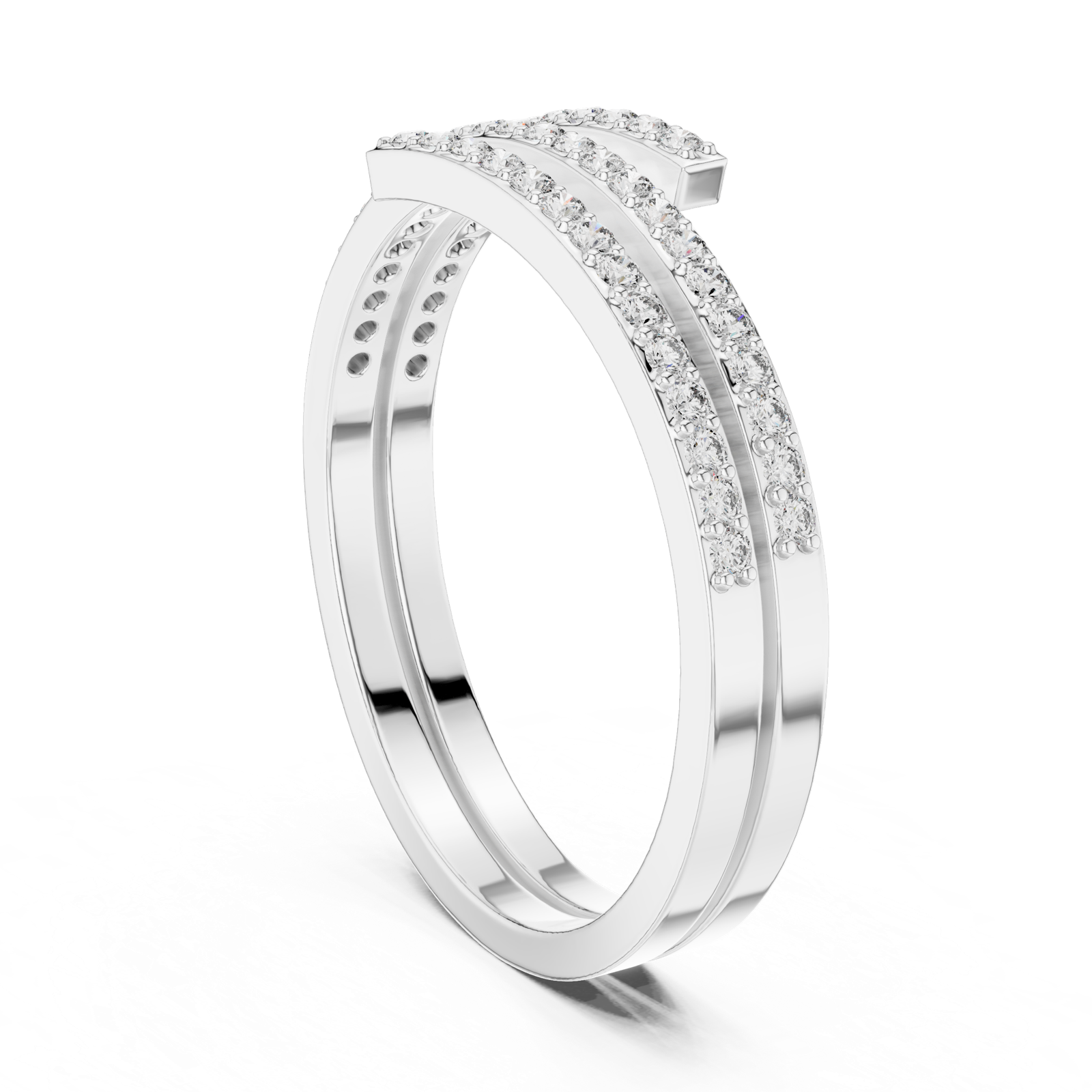 Gold Ring DR-6311, White Gold, view 1