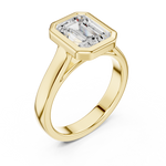 Gold Jewelry L36-3, Emerald center stone, Yellow Gold, view 2
