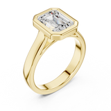Gold Jewelry L36-3, Emerald center stone, Yellow Gold, view 2