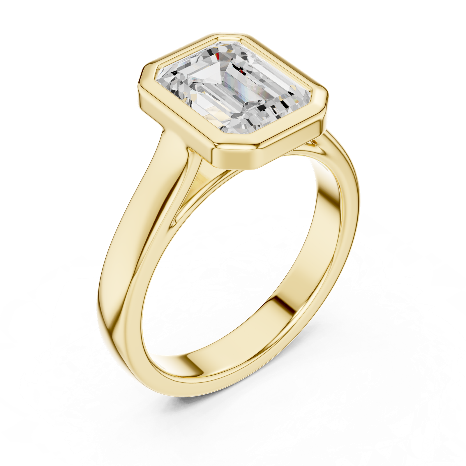 Gold Jewelry L36-3, Emerald center stone, Yellow Gold, view 2