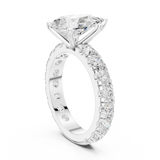 Gold Jewelry L35-63, Pear center stone, White Gold, view 1
