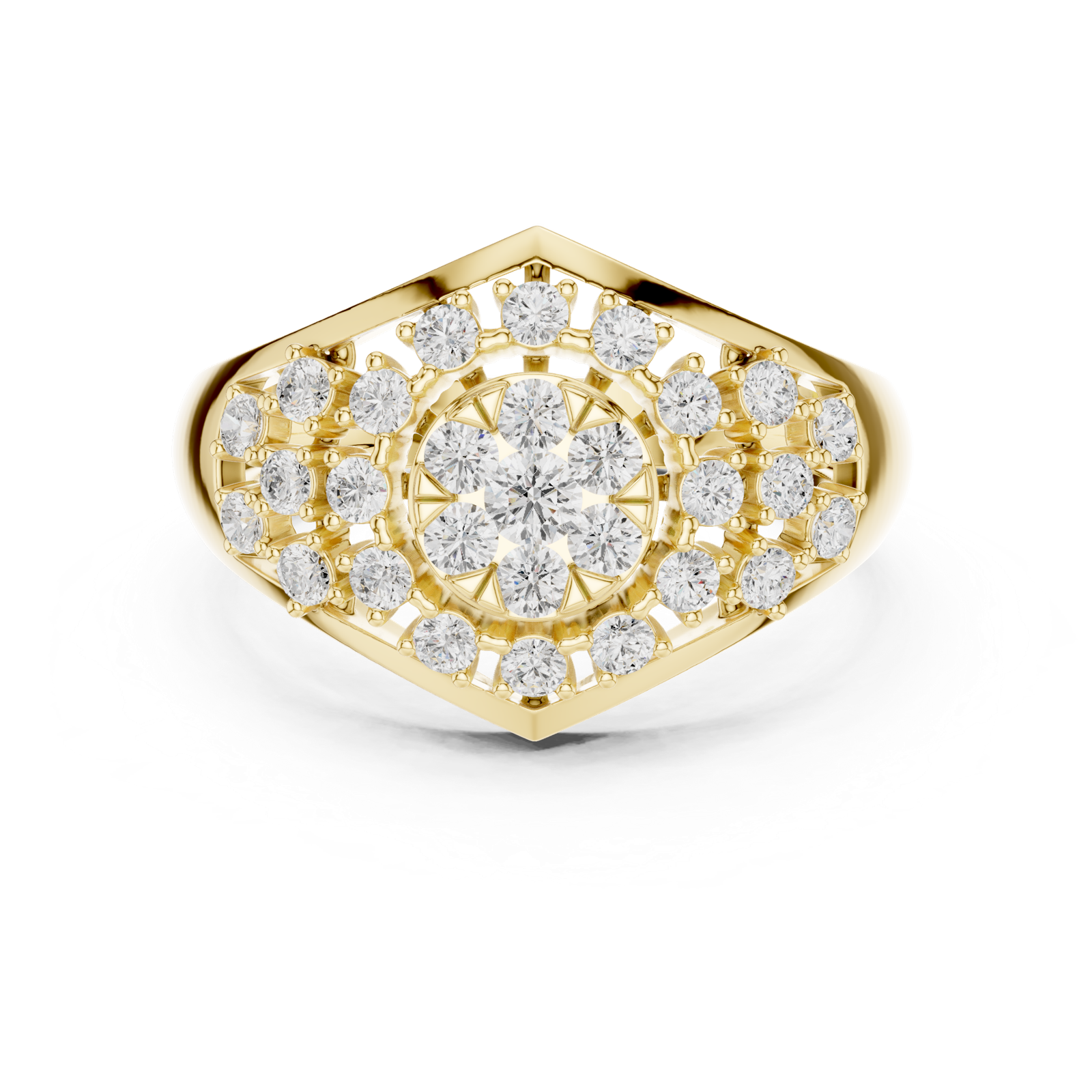 Gold Ring DDLR-768, Yellow Gold, view 4