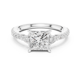 Gold Ring DDLR-037, Princess center stone, White Gold, view 4