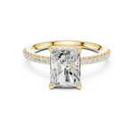 Gold Ring DDLR-177, Radiant center stone, Yellow Gold, view 4