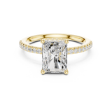 Gold Ring DDLR-177, Radiant center stone, Yellow Gold, view 4