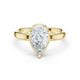 Gold Jewelry L36-10, Pear center stone, Yellow Gold