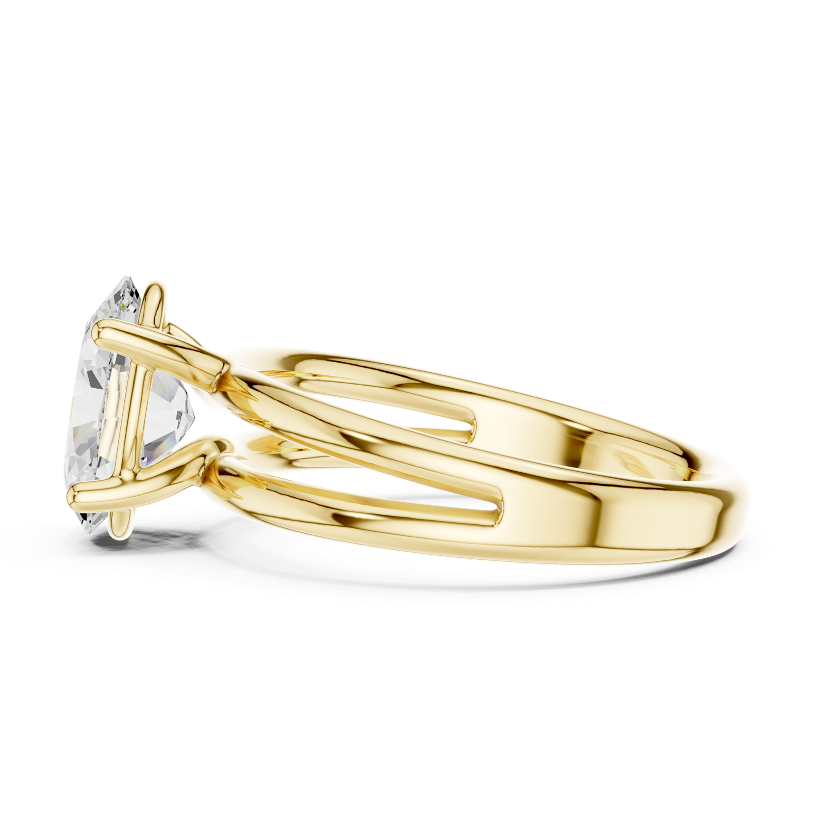 Gold Jewelry L36-9, Oval center stone, Yellow Gold, view 3