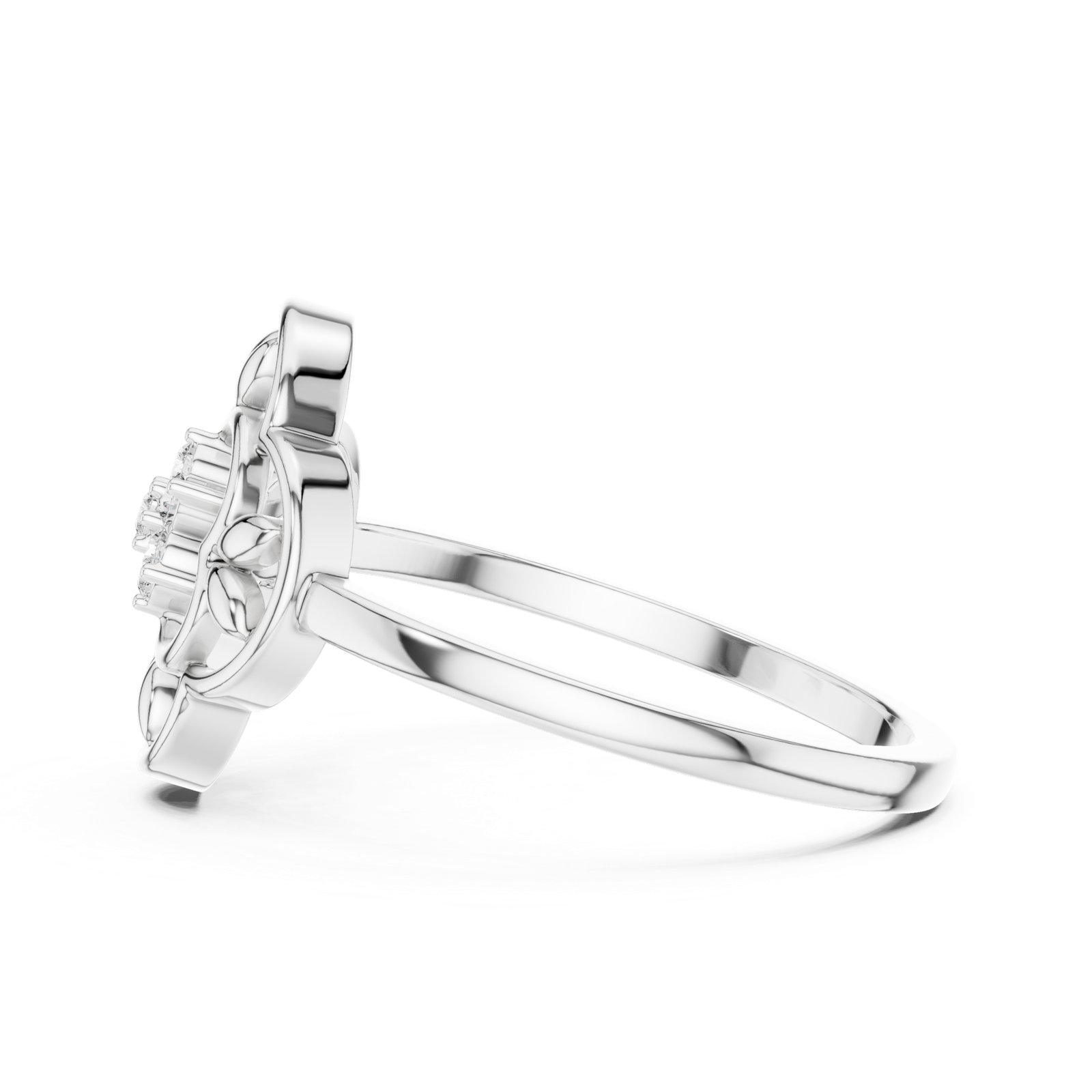 Gold Ring DR-6277, White Gold, view 3