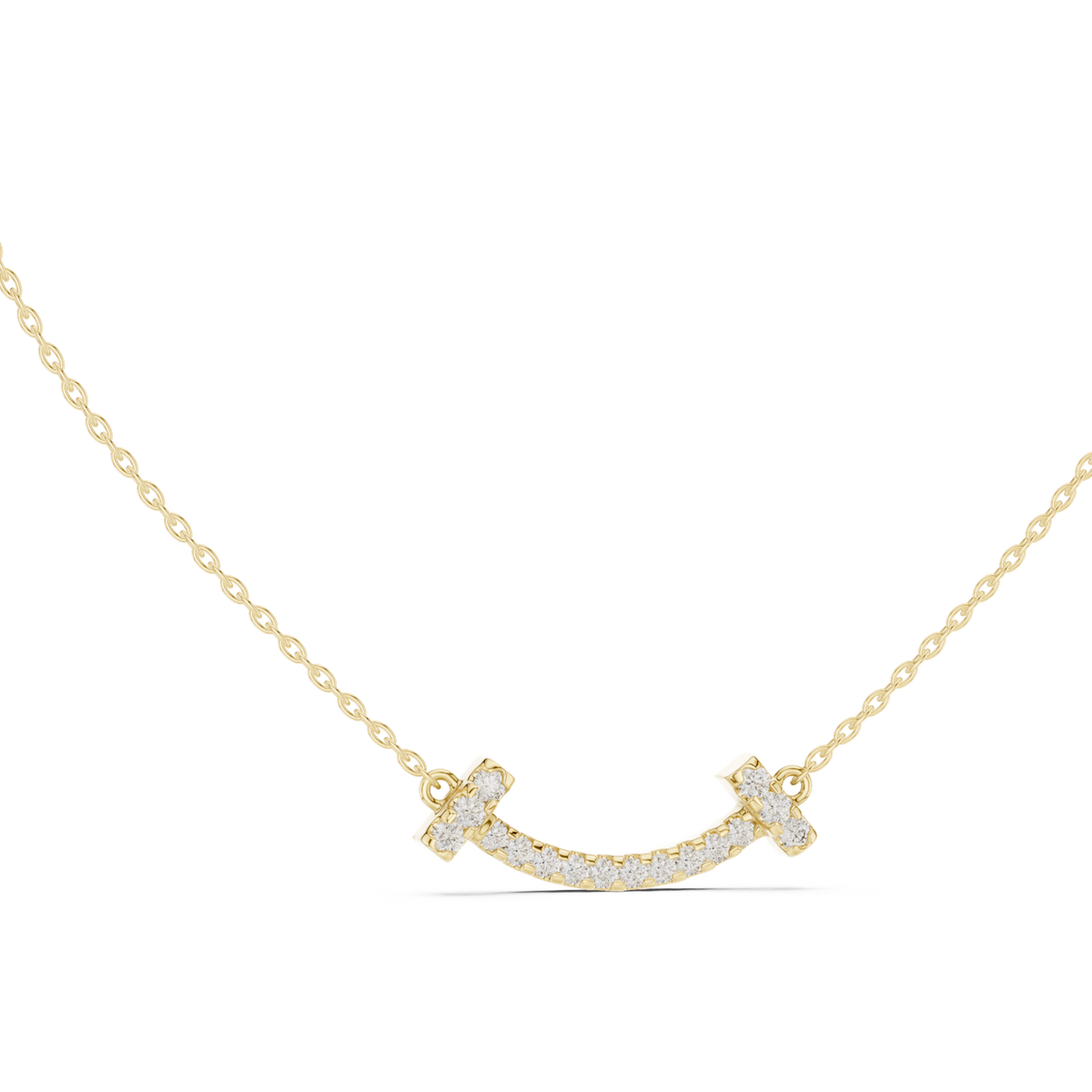 14K Solid Gold Lab Diamond Pendant Necklace, Yellow Gold, view 1